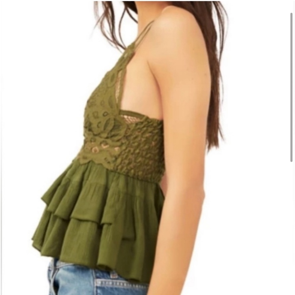 NEW Free People  Adella Cami Green Moss XS - Picture 4 of 13